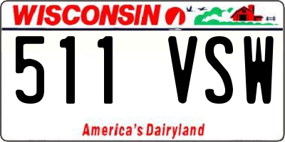 WI license plate 511VSW