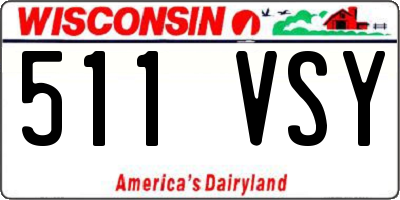WI license plate 511VSY