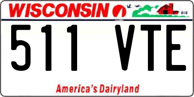WI license plate 511VTE