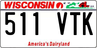 WI license plate 511VTK