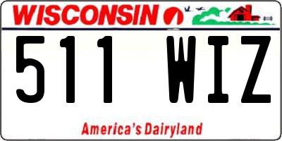 WI license plate 511WIZ