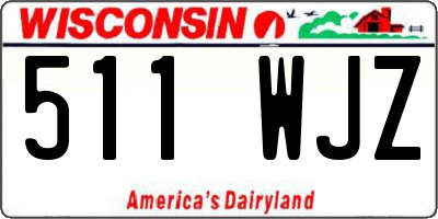 WI license plate 511WJZ