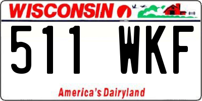 WI license plate 511WKF