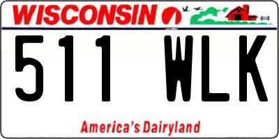 WI license plate 511WLK