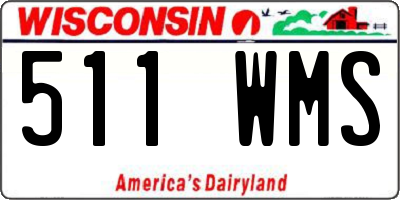WI license plate 511WMS