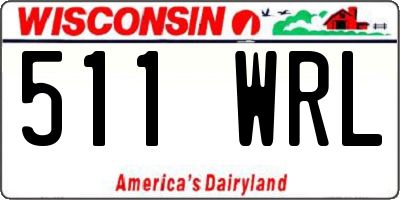 WI license plate 511WRL