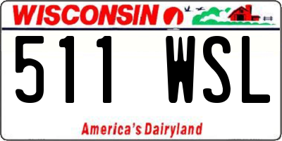 WI license plate 511WSL