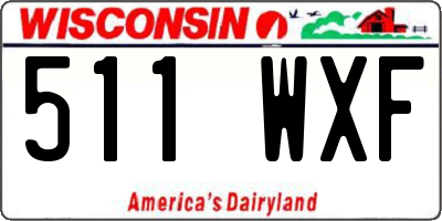 WI license plate 511WXF