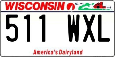 WI license plate 511WXL