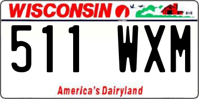WI license plate 511WXM