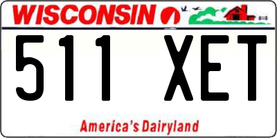 WI license plate 511XET