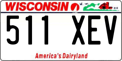 WI license plate 511XEV