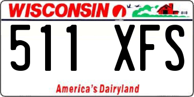 WI license plate 511XFS