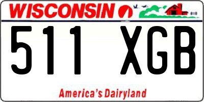 WI license plate 511XGB