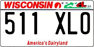WI license plate 511XLO