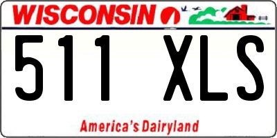 WI license plate 511XLS