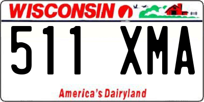 WI license plate 511XMA