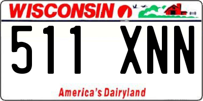 WI license plate 511XNN