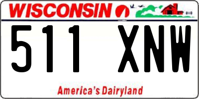 WI license plate 511XNW