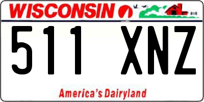 WI license plate 511XNZ
