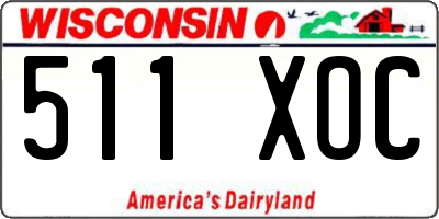 WI license plate 511XOC