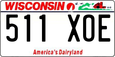 WI license plate 511XOE