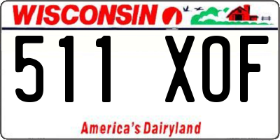 WI license plate 511XOF