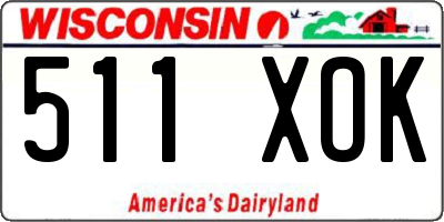 WI license plate 511XOK