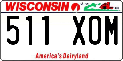 WI license plate 511XOM