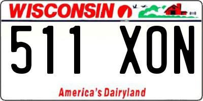 WI license plate 511XON
