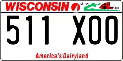 WI license plate 511XOO