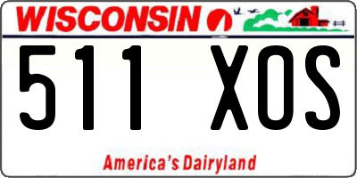 WI license plate 511XOS