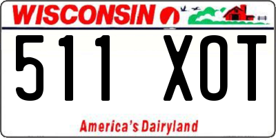 WI license plate 511XOT