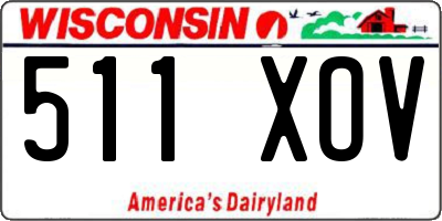 WI license plate 511XOV