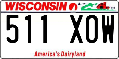 WI license plate 511XOW