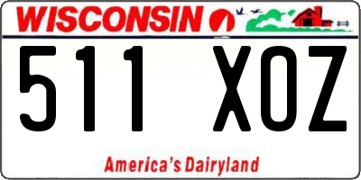WI license plate 511XOZ