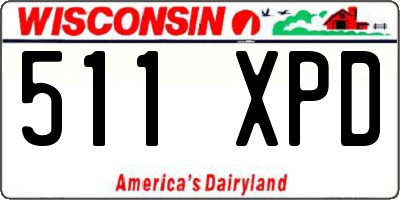 WI license plate 511XPD
