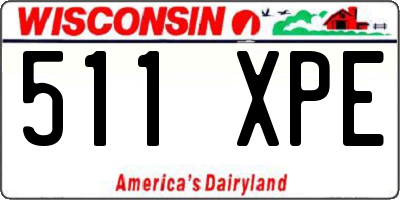 WI license plate 511XPE