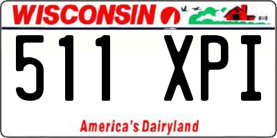 WI license plate 511XPI