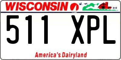 WI license plate 511XPL