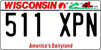 WI license plate 511XPN