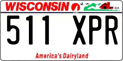 WI license plate 511XPR
