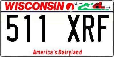 WI license plate 511XRF
