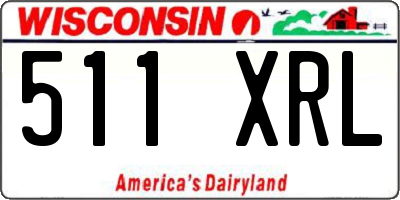 WI license plate 511XRL