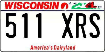WI license plate 511XRS