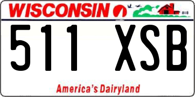 WI license plate 511XSB