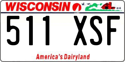 WI license plate 511XSF