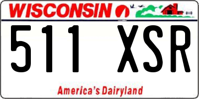 WI license plate 511XSR