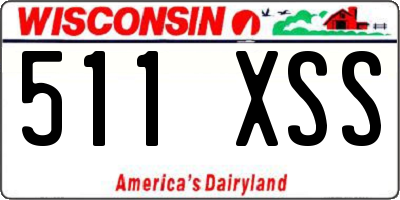 WI license plate 511XSS