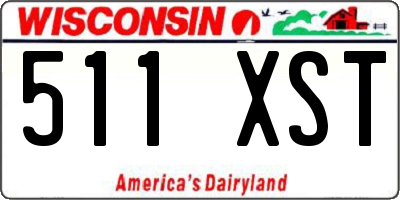 WI license plate 511XST